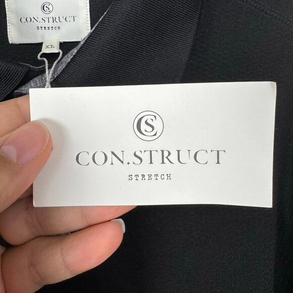 Con.struct Black Stretch Long Sleeve Knit Polo Size XL - Picture 8 of 8